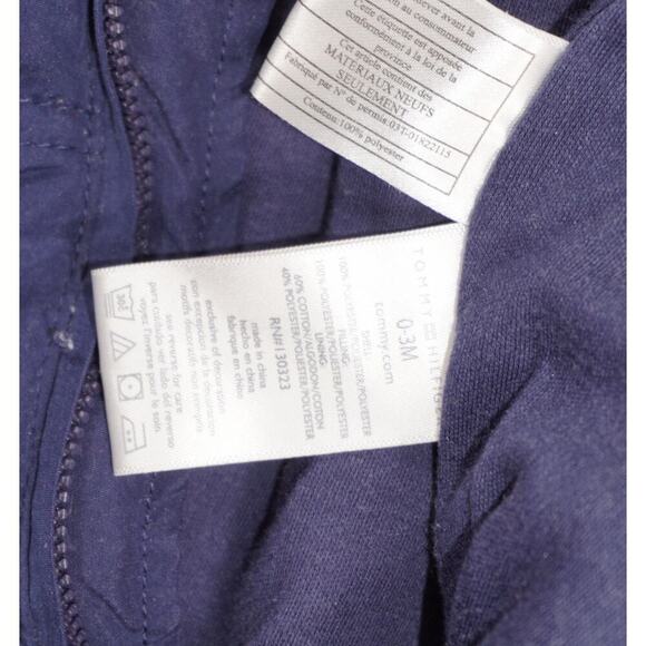 Tommy Hilfiger Baby Snowsuit 0-3M Hooded Bunting Suit Red Navy Logo - Picture 5 of 5